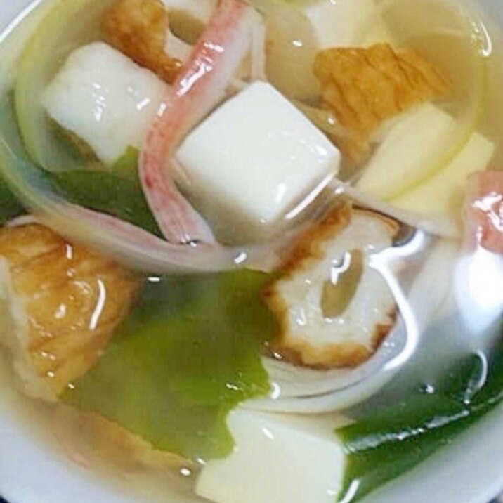 簡単！ちくわと豆腐のスープ